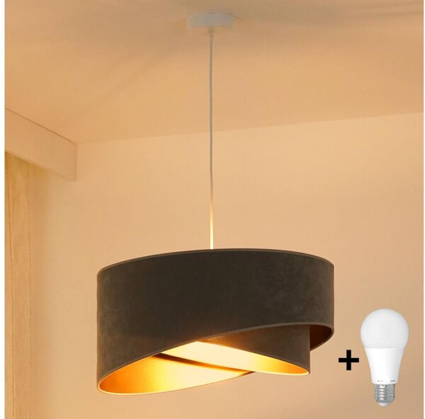 Brilagi - Lampadario LED a sospensione con filo LYRA 1xE27/15W/230V grigio/oro