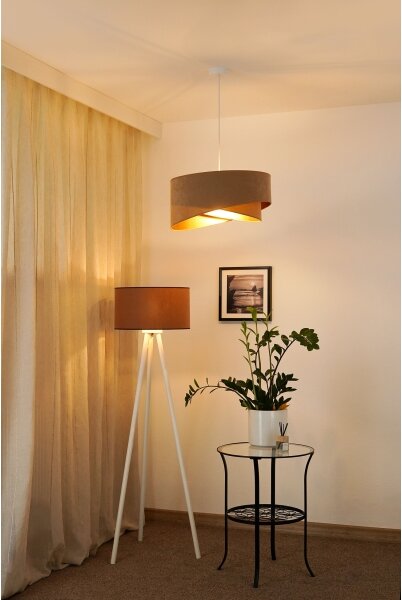 Brilagi - Lampadario LED a sospensione con filo LYRA 1xE27/15W/230V marrone/oro