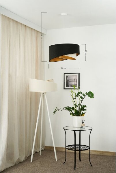 Brilagi - Lampadario LED a sospensione con filo LYRA 1xE27/15W/230V nero/color crema/oro