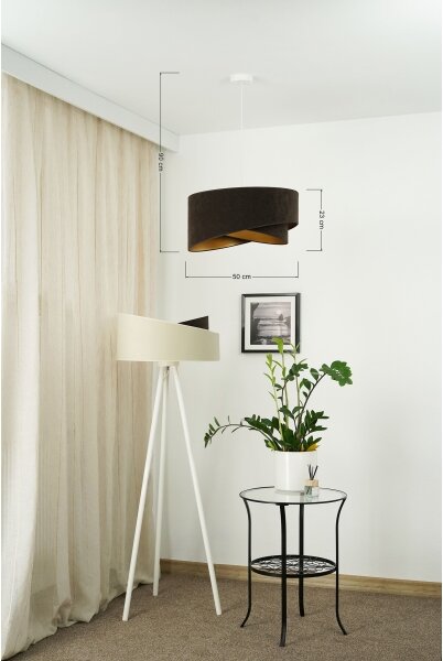 Brilagi - Lampadario LED a sospensione con filo LYRA 1xE27/15W/230V marrone scuro/oro