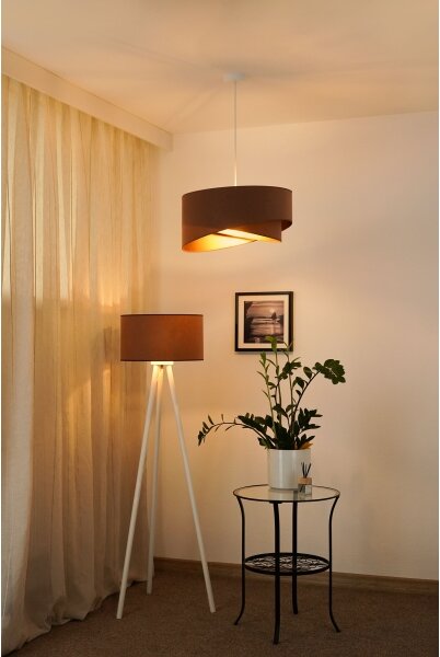 Brilagi - Lampadario LED a sospensione con filo LYRA 1xE27/15W/230V marrone/oro