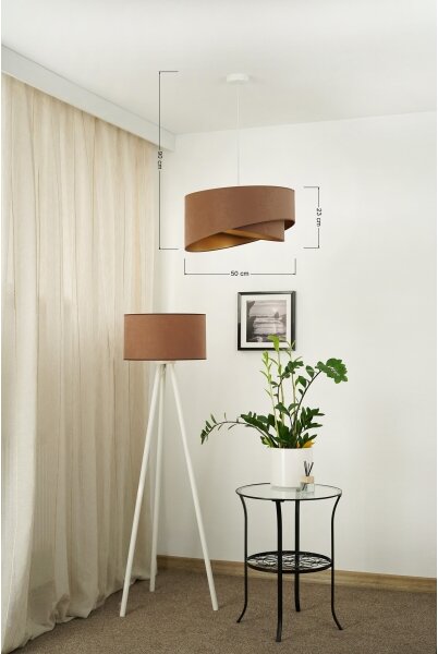 Brilagi - Lampadario LED a sospensione con filo LYRA 1xE27/15W/230V marrone/oro