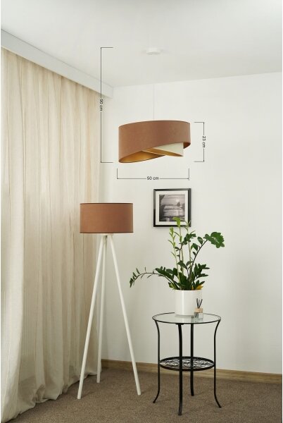 Brilagi - Lampadario LED a sospensione con filo LYRA 1xE27/15W/230V marrone/color crema/oro