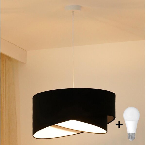 Brilagi - Lampadario LED a sospensione con filo LYRA 1xE27/15W/230V nero/bianco