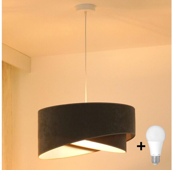 Brilagi - Lampadario LED a sospensione con filo LYRA 1xE27/15W/230V grigio/bianco