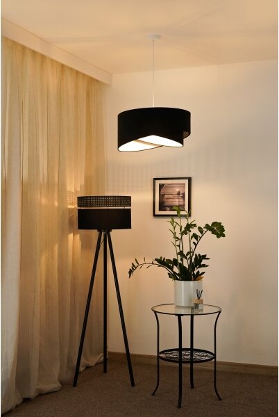Brilagi - Lampadario LED a sospensione con filo LYRA 1xE27/15W/230V nero/bianco