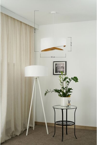 Brilagi - Lampadario LED a sospensione con filo LYRA 1xE27/15W/230V bianco/oro