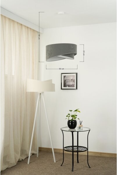 Brilagi - Lampadario LED a sospensione con filo LYRA 1xE27/15W/230V grigio/bianco