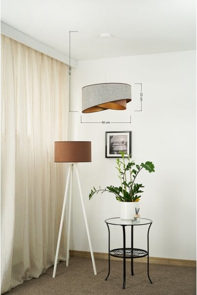 Brilagi - Lampadario LED a sospensione con filo LYRA 1xE27/15W/230V grigio/color crema/oro