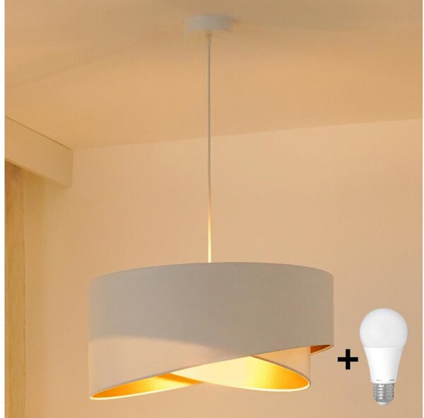 Brilagi - Lampadario LED a sospensione con filo LYRA 1xE27/15W/230V bianco/oro