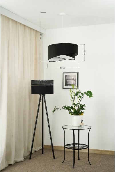 Brilagi - Lampadario LED a sospensione con filo LYRA 1xE27/15W/230V nero/bianco