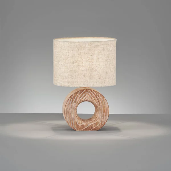 FISCHER & HONSEL Lampada da tavolo Hanke, Legno scuro, Camera da letto, Metallo, Lampada da tavolo