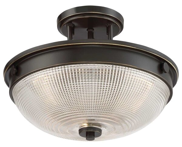 Quoizel QZ-MANTLE-SF-PN - Lampadario a plafone MANTLE 2xE27/60W/230V bronzo