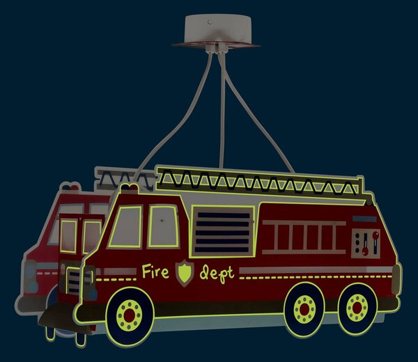 Dalber Fire Truck sospensione auto pompieri, rosso
