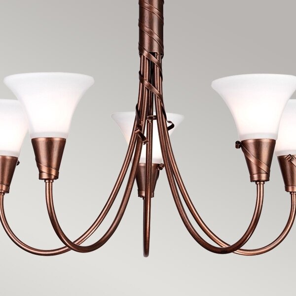 Elstead EM5-COPPER - Lampadario a sospensione con catena EMILY 5xE14/40W/230V