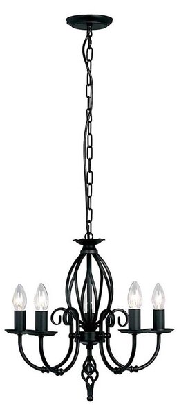 Elstead ART5-BLACK - Lampadario a sospensione con catena ARTISAN 5xE14/60W/230V
