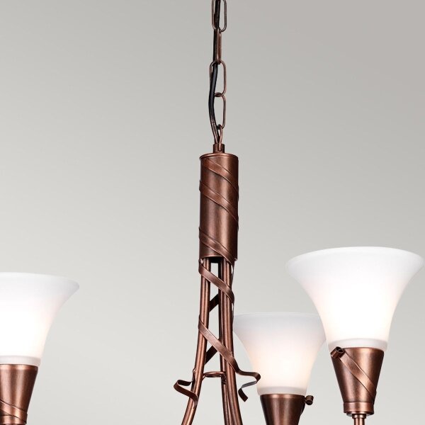 Elstead EM3-COPPER - Lampadario a sospensione con catena EMILY 3xE14/40W/230V