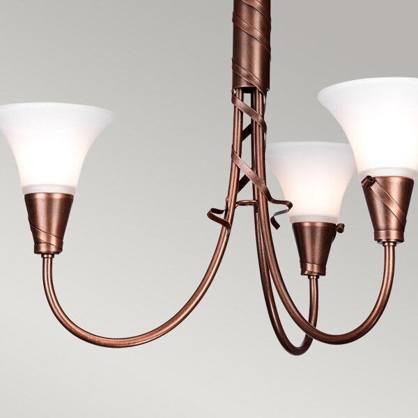 Elstead EM3-COPPER - Lampadario a sospensione con catena EMILY 3xE14/40W/230V