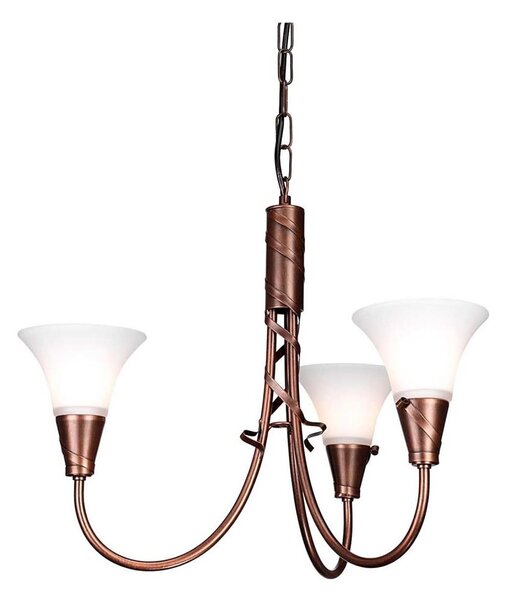 Elstead EM3-COPPER - Lampadario a sospensione con catena EMILY 3xE14/40W/230V
