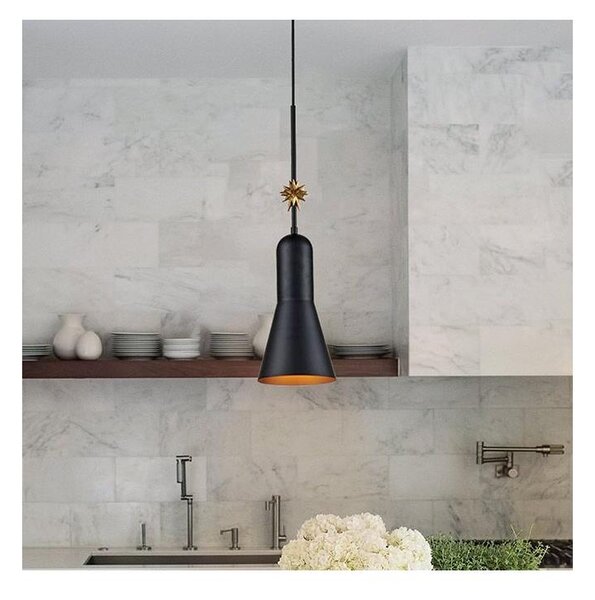 Elstead ETOILE-P-M-MB - Lampadario a sospensione con filo ETOILE 1xE27/60W/230V diametro 17,8 cm nero