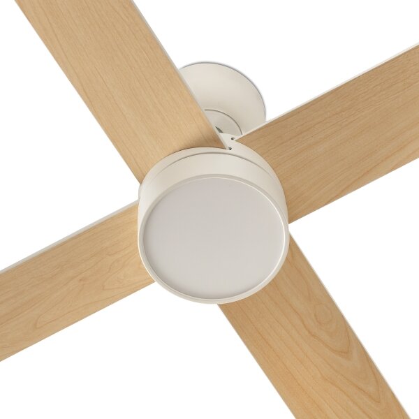 FARO 34355-1TW - Ventilatore da soffitto dimmerabile a LED RUDDER L 20W/230V bianco/beige diametro 132 cm+TC