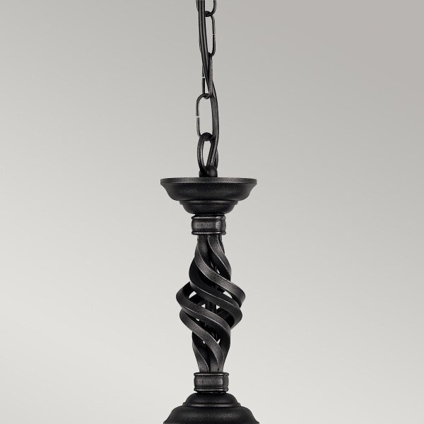 Elstead PB-P-BLACK - Lampadario a sospensione con catena PEMBROKE 1xE27/60W/230V