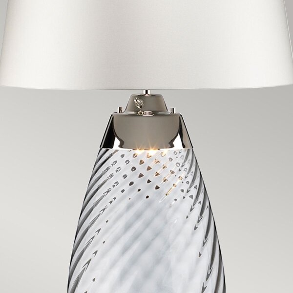 Elstead LENA-TL-L-SMOKE-OWSS - Lampada da tavolo LED LENA 1xE27/40W/230V 74 cm bianco