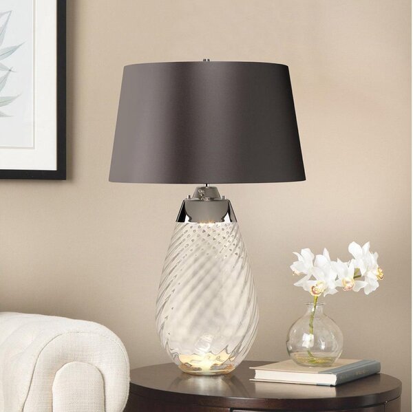 Elstead LENA-TL-L-SMOKE - Lampada da tavolo LED LENA 1xE27/40W/230V 74 cm grigio