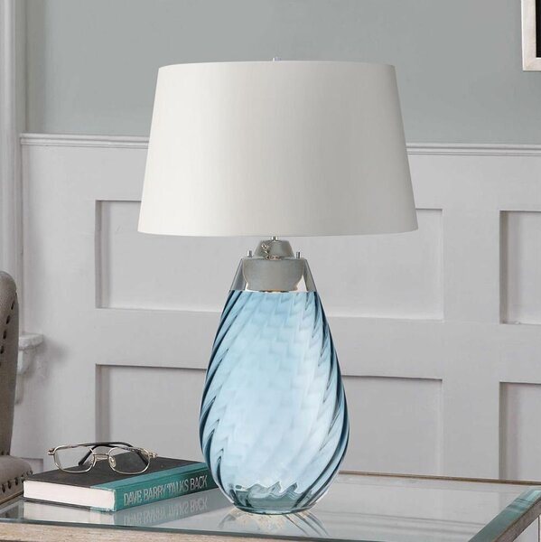 Elstead LENA-TL-L-BLU-OWSS-Lampada da tavolo LED LENA 1xE27/40W/230V 74cm blu/bianco