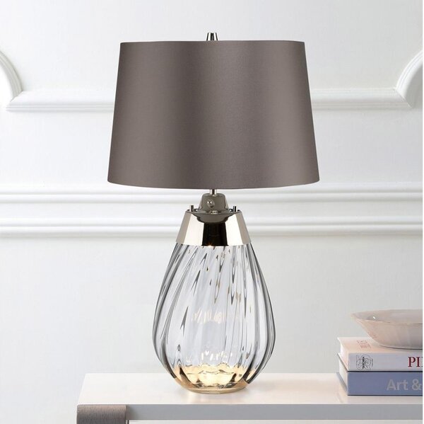 Elstead LENA-TL-S-SMOKE - Lampada da tavolo LED LENA 1xE27/60W/230V + 1xGU10/7W grigio
