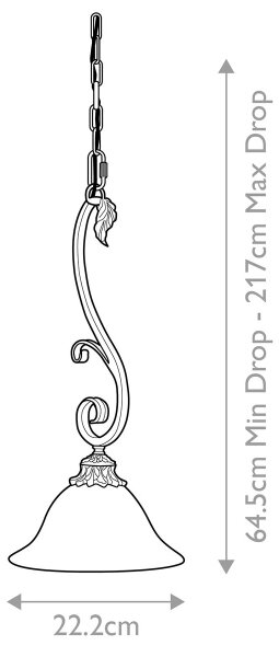 Feiss FE-SONOMAVALLEY-P - Lampadario a sospensione con catena SONOMA VALLEY 1xE27/60W/230V