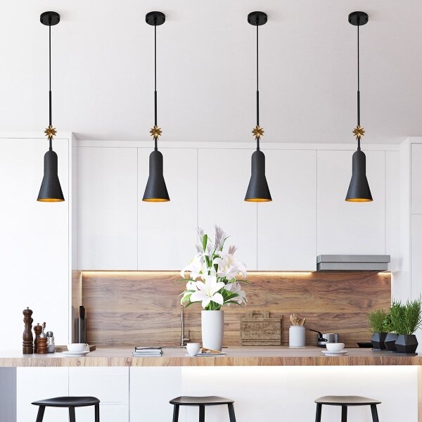 Elstead ETOILE-P-S-MB - Lampadario a sospensione con filo ETOILE 1xE27/60W/230V diametro 13,3 cm nero