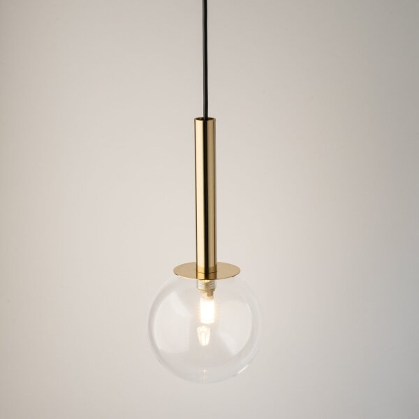 Lampadario a sospensione con filo DAISY 1xG9/12W/230V diametro 14 cm oro/nero/limpido