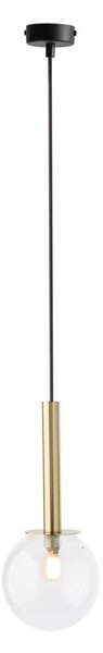 Lampadario a sospensione con filo DAISY 1xG9/12W/230V diametro 14 cm oro/nero/limpido