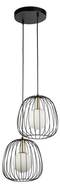 Lampadario a sospensione con filo BELL 2xG9/12W/230V nero/oro