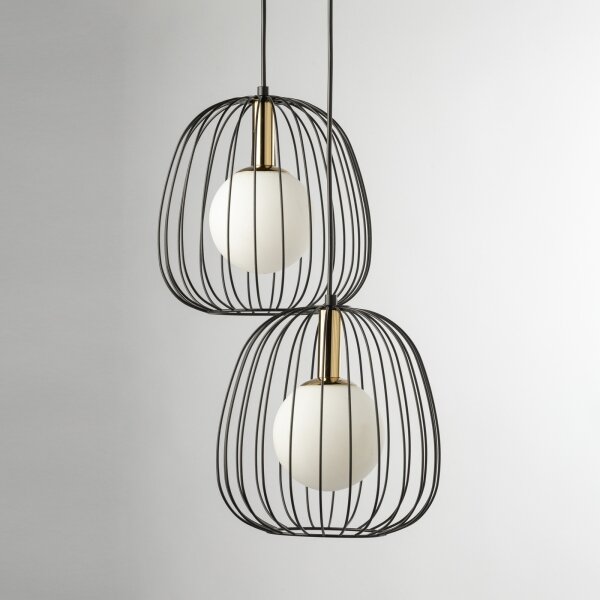 Lampadario a sospensione con filo BELL 2xG9/12W/230V nero/oro