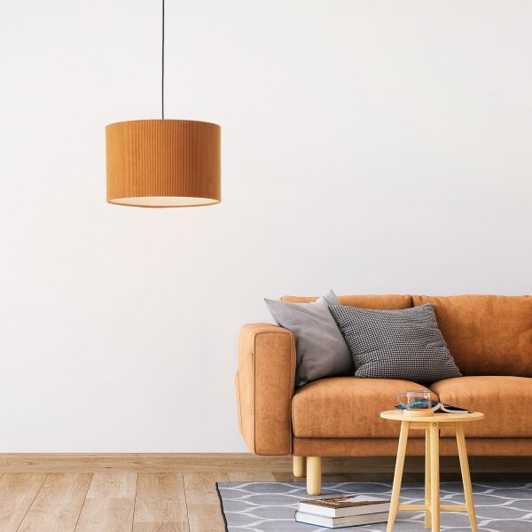 Brilliant - Lampadario a sospensione con filo TONY 1xE27/20W/230V diametro 35 cm arancione