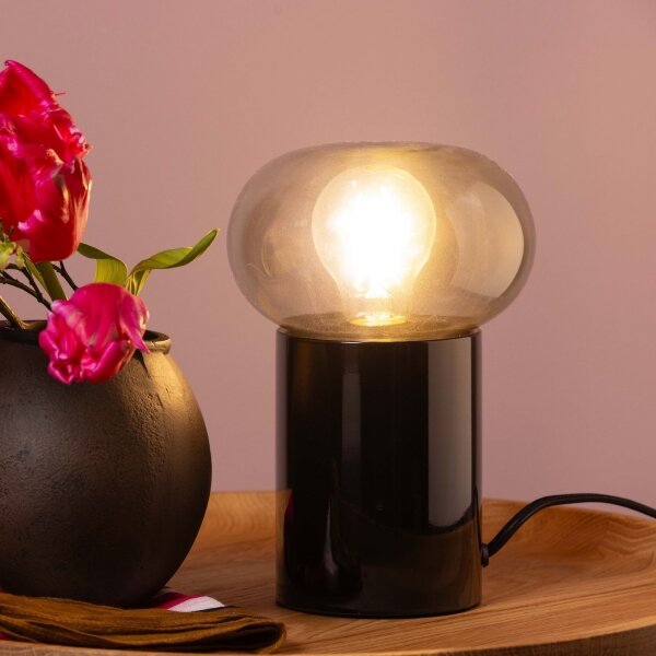 Brilliant - Lampada da tavolo KNUT 1xE27/25W/230V nero/limpido