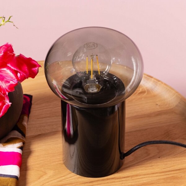 Brilliant - Lampada da tavolo KNUT 1xE27/25W/230V nero/limpido