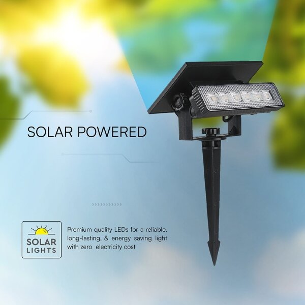 Lampada LED solare LED/0,9W/3,7V 3000K IP65 1200 mAh nero