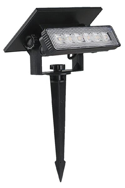 Lampada LED solare LED/0,9W/3,7V 3000K IP65 1200 mAh nero