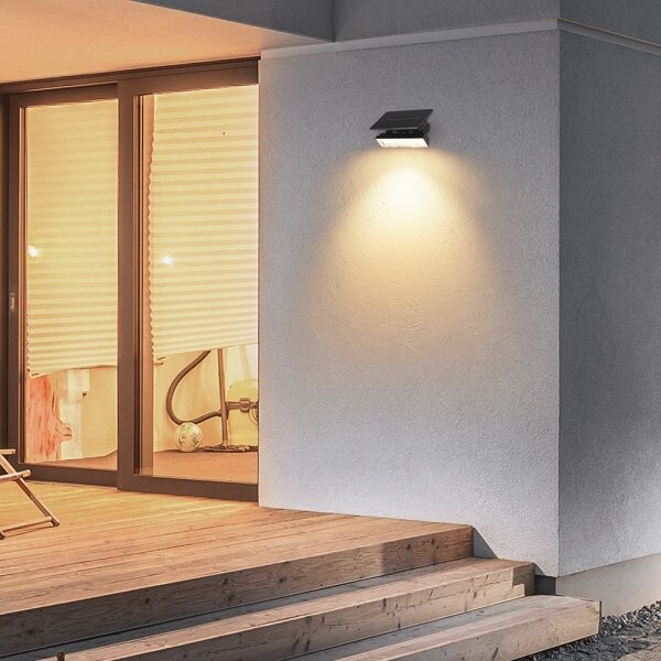 Lampada LED solare LED/0,9W/3,7V 3000K IP65 1200 mAh nero
