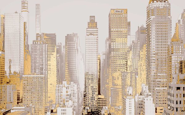 Carta da parati Lo skyline di una città con molti edifici alti, Carta da parati citta, Carta da parati popolare, u46244 - Tapeko.it