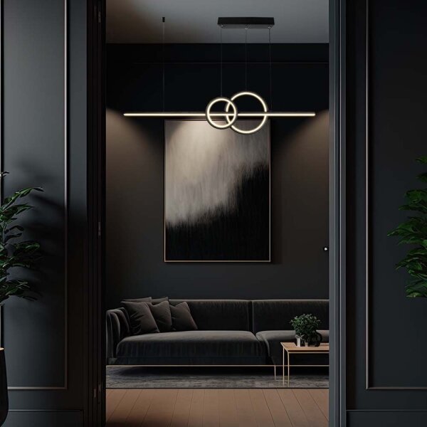 Lampadario LED a sospensione con filo LED/15W/230V 4000K 80 cm nero