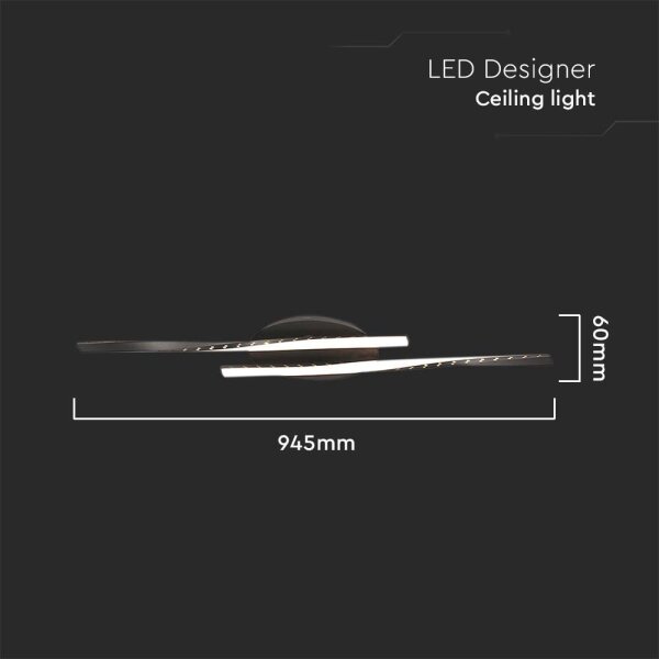 Plafoniera LED LED/12W/230V 3000K 94,5 cm nero