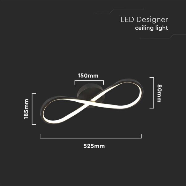 Plafoniera LED LED/24W/230V 3000K nero
