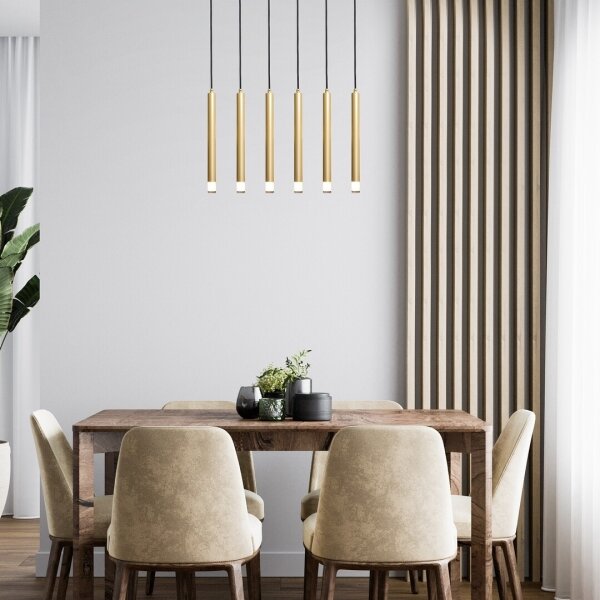 Rabalux 72363 - Lampadario a sospensione con filo RAMIRA 6xG9/5W/230V oro