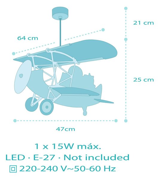 Dalber Lampada a sospensione Lion Plane, dimmerabile, Multicolore, Cameretta, Legno, Lampada a sospensione