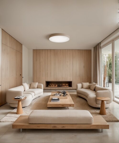 Brilagi - Plafoniera CLARE 6xE27/40W/230V diametro 80 cm beige