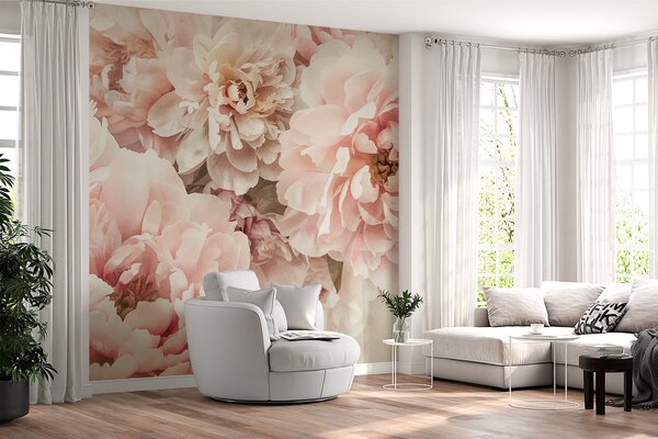 Carta da parati Peonie, Carta da parati Floreale, w01232 : Uwalls.it